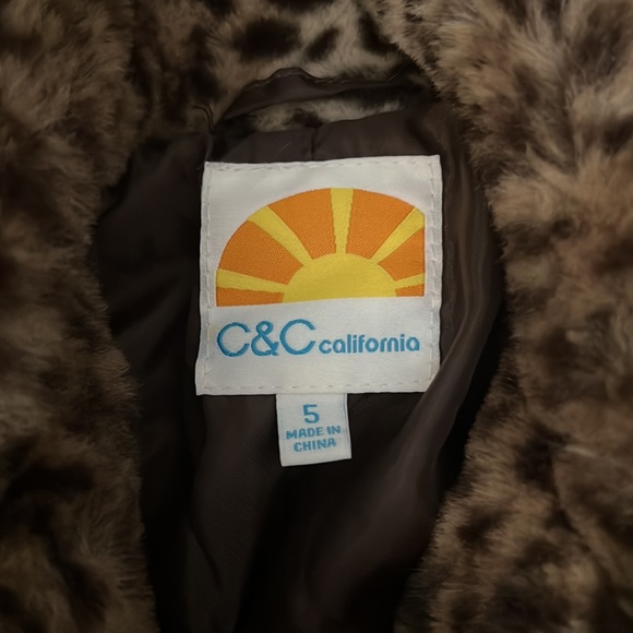 NEW no tags Girls C&Ccalifornia Leopard coat lined Sz 6 - Picture 3 of 9